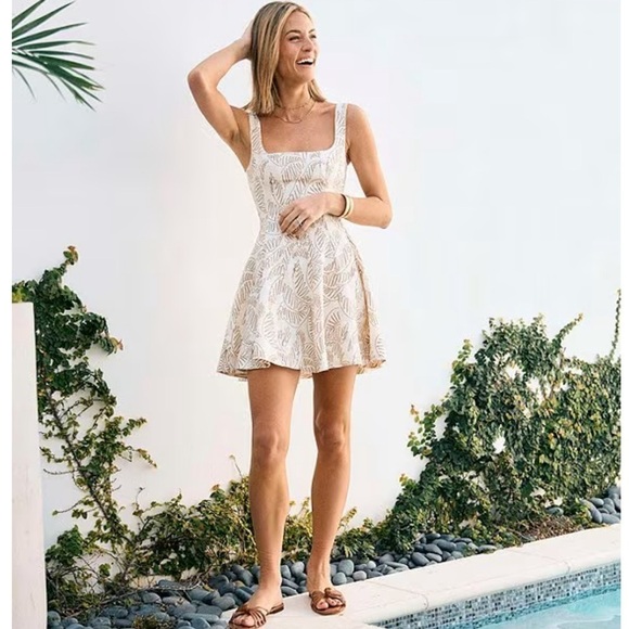 Antonio Melani x M.G. Style Nat Palm Drawing Print Linen Mini Dress NWT $199 - Picture 1 of 14